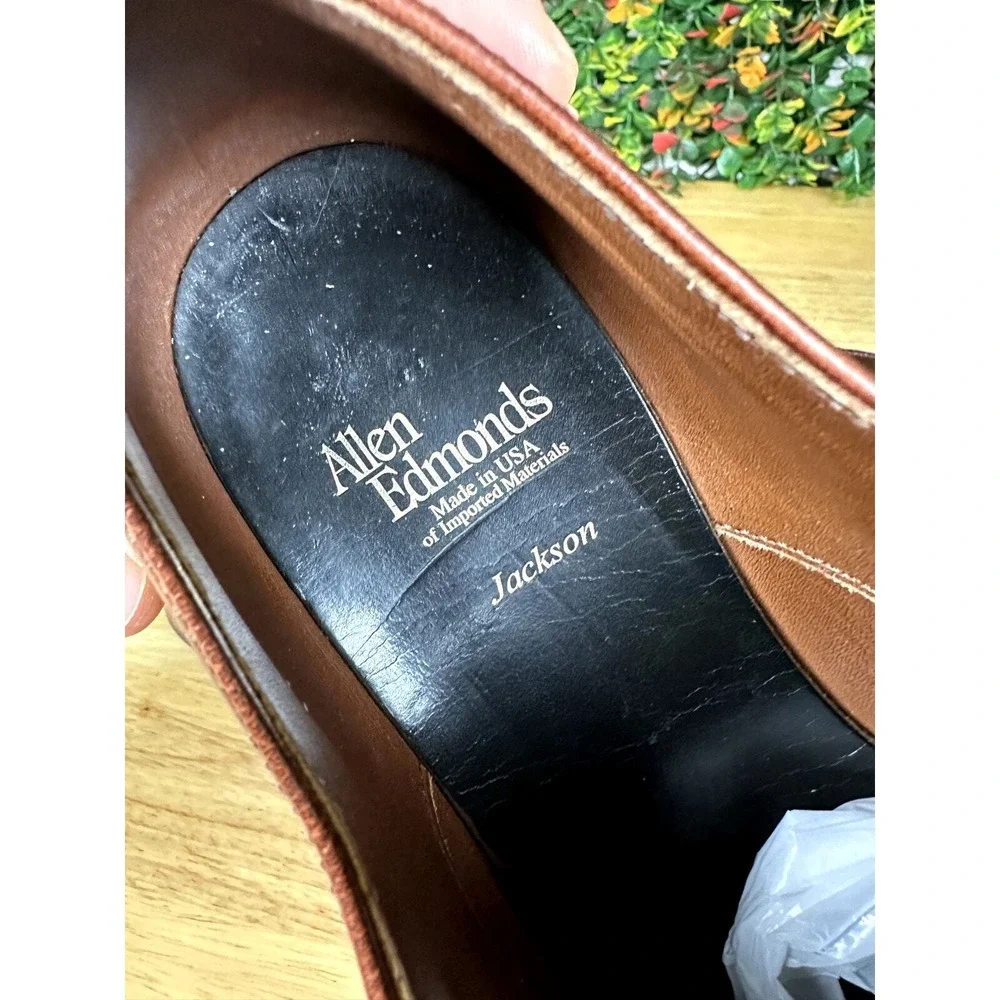 Allen Edmonds Jackson Derby Dress Shoes Brown Leather‎ Mens 11 Made In USA